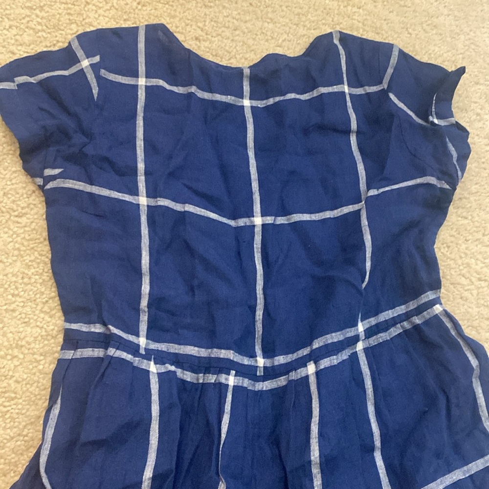 Blue windowpane linen dress - Picture 5 of 5